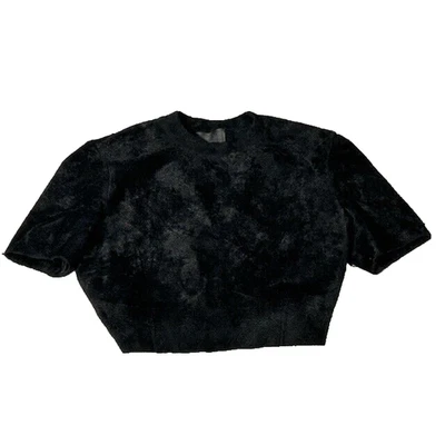 Top corto Fendi X Skims para mujer de terciopelo manga corta tejido acanalado negro talla 42 EE. UU. 6 Foto 1 de 4