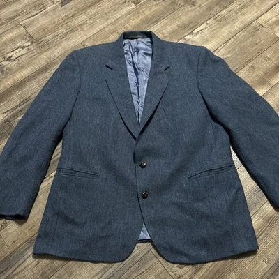 Vintage Magee Tailored Donegal Handwoven Irish Tweed Mens 46 Blazer Ireland Blue - Image 1 of 4