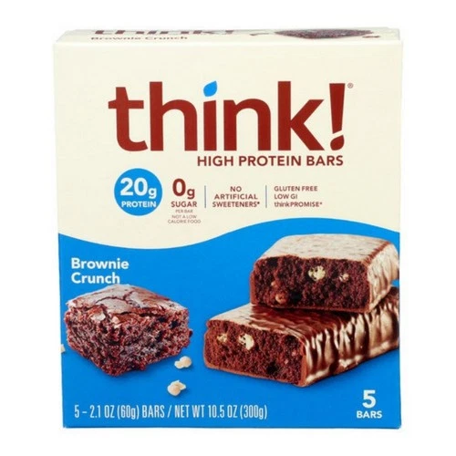 Barritas crujientes de brownie altas en proteínas 10,5 OZ (caso de 6) de Think Thin Foto 1 de 1