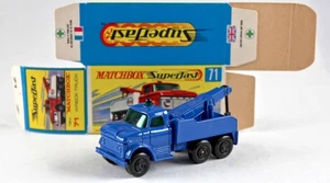 Camión de demolición Ford Matchbox Superfast Nr. 71A AZUL superior en caja - Imagen 1 de 9
