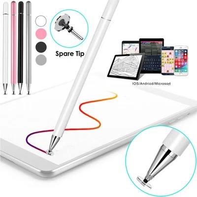 Thin Capacitive DISC Touch Screen Stylus Pen For Android Tablets iPads Phones - Image 1 of 4
