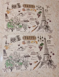 Paris France Placemats Set Of 2 Plastic Table Mats (N) - Picture 1 of 4