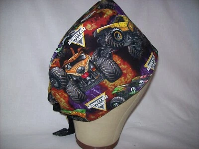 Men/Women Surgical Scrub Cap Lined Trucks Grave  100% Cotton - Image 1 of 4