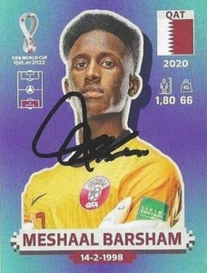 Meshaal Barsham Qatar Panini Signed Sticker World Cup 2022 - Original Autograph - Zdjęcie 1 z 2