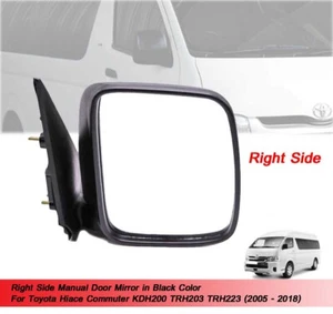 Right Black Side Manual View Mirror For Toyota Hiace Commuter 2005 - 2018 - Picture 1 of 8
