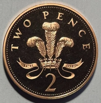 Great Britain 2 Pence 1999 - Ostrich Feathers - Proof - Image 1 of 4