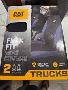 Fundas de asiento automotrices Caterpillar Flexfit para autos, camionetas y SUV marrón/negro - Imagen 1 de 3