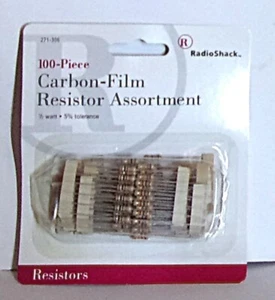 Radio Shack #271-306 Carbon Film Resistors 100 Pcs 5% Resistance 1/2 Watt    NEW - Picture 1 of 1