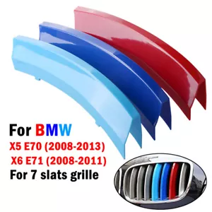 Cubierta de parrilla delantera M-Color tiras con clip para BMW X5 E70 2008-2013 - Imagen 1 de 8