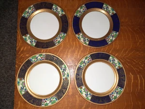 Set of 4 Lenox X.67.B 10-1/2" Dinner Plates, Pre 1930 Cobalt & Gold - Picture 1 of 11