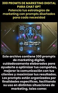 300 prompt di marketing digitale per chat GPT - prodotto digitale in italiano. - Foto 1 di 3