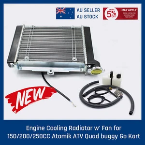 Radiator Engine Cooler + Fan for 150CC 200CC 250CC BUGGY ATV QUAD BIKE GO KART - Picture 1 of 7