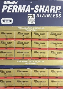 100 Perma Sharp Double Edge Safety Razor Blades (20 Packs of 5) - Teflon Coated - Picture 1 of 3