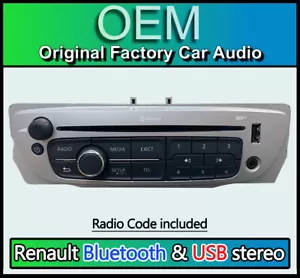 Renault Megane 3 Lettore CD Radio Stereo Sat Nav Bluetooth USB Aux con Codice - Foto 1 di 5