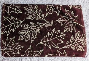 Croft Barrow Hand Towel Autumn Leaves Acorn Maroon Cotton 73277 App 16x24" Fall - Picture 1 of 8