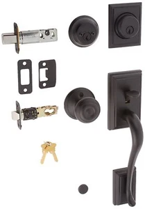 Schlage F62-ADD-GEO Addison Double Cylinder Handleset with Georgian Interior ... - Picture 1 of 2