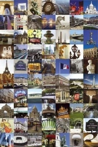 PÓSTER DE VIAJE PARÍS ~ COLLAGE DE VISTAS FAMOSAS 24x36 Francia ¡NUEVO/ENROLLADO! - Imagen 1 de 1