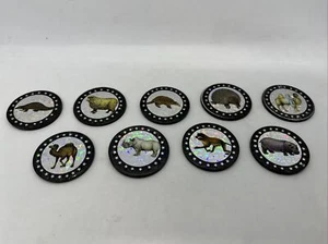Lote de 9 pegatinas reflectantes vintage de golpeadores de metal Animal Pog. - Imagen 1 de 5