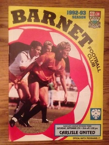 Barnet v Carlisle United - Division Three - Played 5/9/1992 - Picture 1 of 1