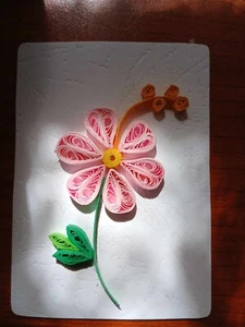 ACEO ATC Quilling Flower Artist Trading Card / Art Tags original - Picture 1 of 4