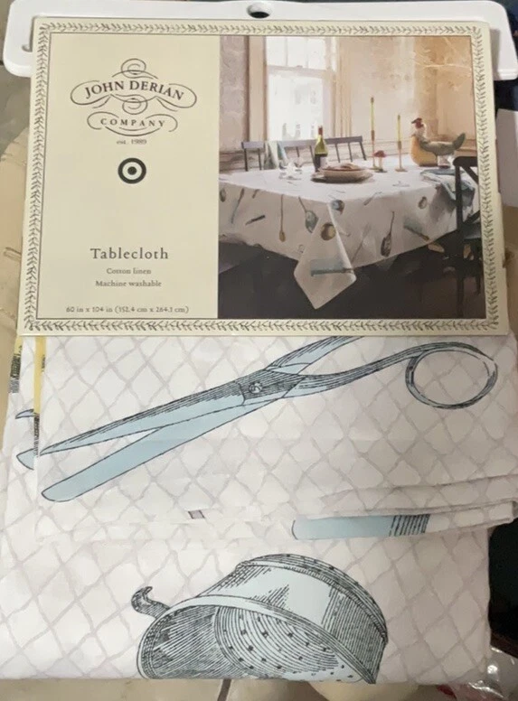 John Derian x Target Cutlery Toss Tablecloth Cotton Linen 60” x 84”