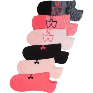 Under Armour 6-Pack No-Show Socks Pink/Multi BIG Girls Size M shoe size 4½C-7C - Picture 1 of 6