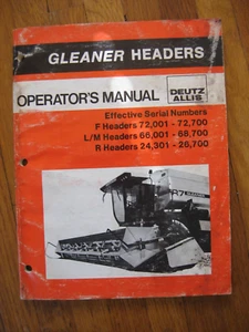 Gleaner F L M R Cabezales Operadores Manual  - Imagen 1 de 6