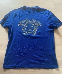 Versace Designer Luxus t-Shirt Nieten Gold Medusa Gr. M - Bild 1 von 3
