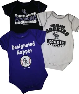 Colorado Rockies Blockbuchstaben 3-teiliges Creeper Set Kleinkind Baby Body - Bild 1 von 1