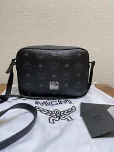 BORSA A TRACOLLA MCM VISETOS NERA BORSA FOTOCAMERA MONOGRAMMA NUOVA DUSTBAG LOGO - Foto 1 di 6