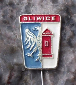 Vintage Gliwice Polish City Poland Heraldic Crest Coat of Arms Pin Badge - Bild 1 von 2