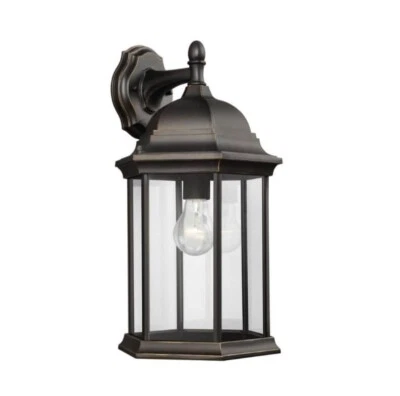 GENERATION LIGHTING 1 Light Outdoor Wall Lantern Antique Bronze 18.75 in Height - Image 1 of 4