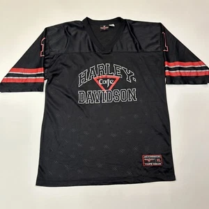 Harley-Davidson Cafe Football Jersey Adult Extra Large XL Black Biker Men - Picture 1 of 14