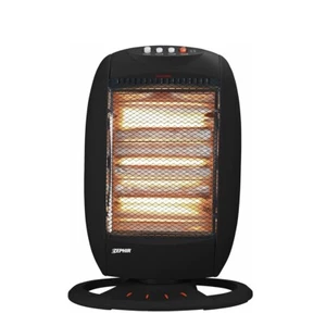 STUFA ALOGENA ZEPHIR HZP302 3 ELEMENTI 400/800/1200W OSCILLANTE NERO - Foto 1 di 5