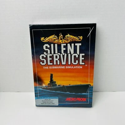 Micro Prose Silent Service Submarine Simulation 5.25" PC Computer Game IBM New - Image 1 of 4