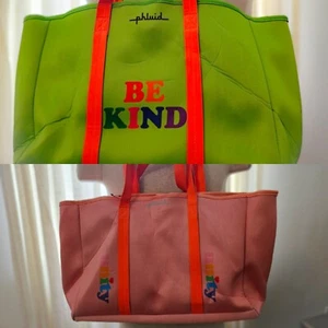 The Phluid Project Tote Bag Lot Of 2 Unity and Be Kind GREEN and Orange Pride - Picture 1 of 4