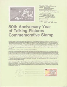 #7714 13c Talking Pictures Stamp #1727 página de recuerdo - Imagen 1 de 1