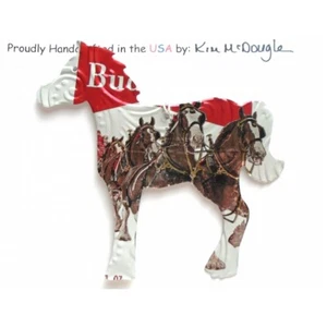 Horse Christmas Ornament Handmade With A Recycled Aluminum Clydesdale Beer Can - Picture 1 of 3