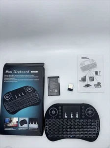 Mini 2.4Ghz Wireless Keyboard Touchpad Smart TV Android TV PC's Xbox Ps3 - Black - Picture 1 of 4