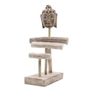 T Bar Jewellery Display Three Branch & Buddha Stand - Whitewash Bracelet Hanger - Picture 1 of 3