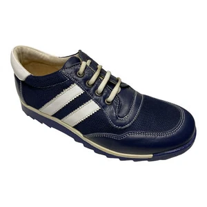 SCARPE SNEAKERS CASUAL UOMO TOBATO 224 PELLE BLU ORIGINALE PE - Picture 1 of 6