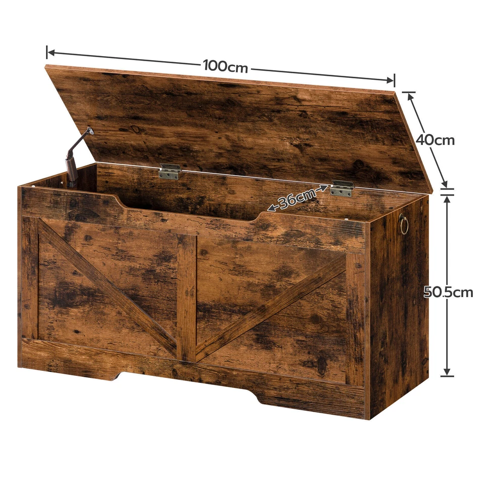 Hoobro Truhen Sitzbank mit Stauraum - Braun