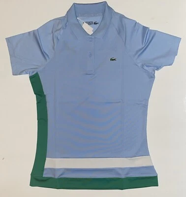 Lacoste Women’s Sport Breathable Stretch Tennis Polo Shirt Blue Green - Image 1 of 4