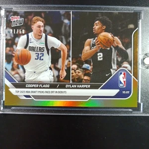 ERROR # /50 Gold Foil Rookie Cooper Flagg Dylan Harper NBA Draft Pick Topps Now - Picture 1 of 24