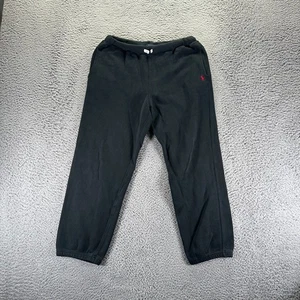 Polo Ralph Lauren Sweatpants Boys 14-16 Black Tapered Pockets Fleece Pony Red - Picture 1 of 9