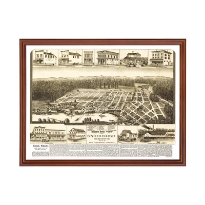 Old Map of Snohomish, WA 1890 - Vintage Snohomish Washington - Image 1 of 4