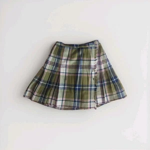 VINTAGE GARLAND SKIRT KILT SAFETY PIN PLAID WOOL BLEND Sz 00 (XXS) 22-23" Waist - Picture 1 of 3