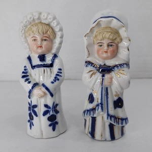 2 antichi muffini shaker blu Toby donna SALE & PEPE POT Staffordshire Flow - Foto 1 di 24