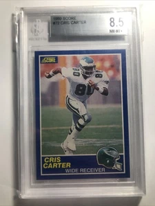 Cris Carter 1989 Score Football Card #72 ROOKIE RC GRADED BGS 8.5 Eagles Vikings - Picture 1 of 2