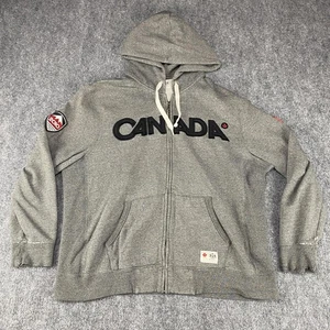 Hudson's Bay Canada Hoodie Herren XL grau Olympia 2010 Full Zip Sweatshirt Patch - Bild 1 von 12